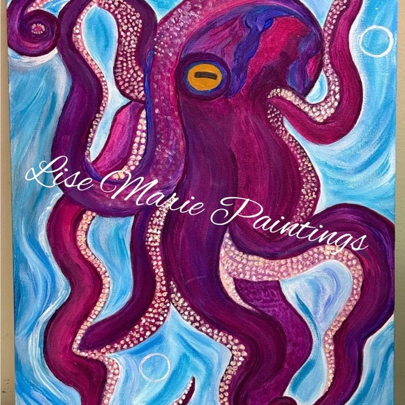 Abstract Octopus Canvas Art - Picture 1 of 1
